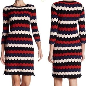 Current Air Chevron Striped Knit Midi Dress Size Large